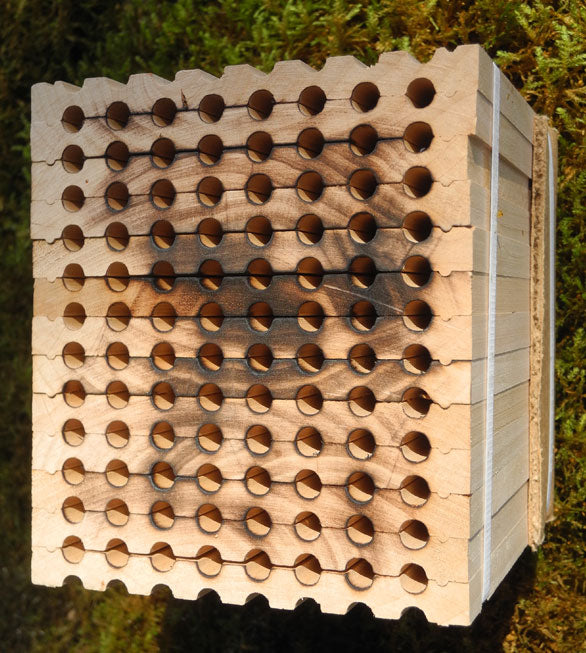 Mason bee nesting block  - 13 trays - 96 hole