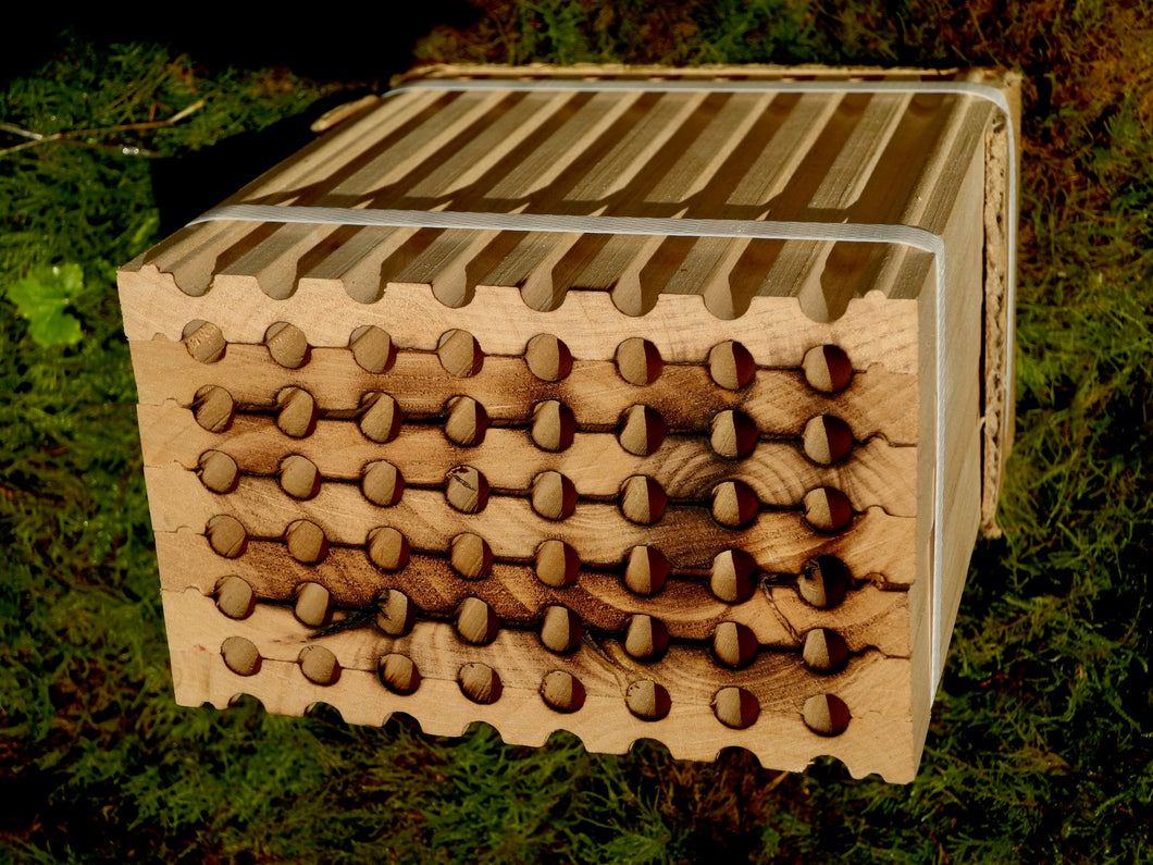 Mason bee nesting block - 7 trays - 48 hole
